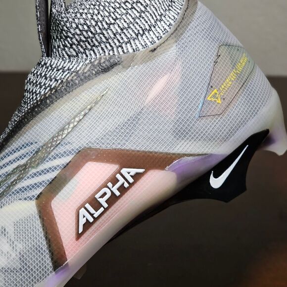 Nike Alpha Menace Elite 3 Football Cleats Flyknit 13 Wolf Grey Black CV0578 001 - Picture 14 of 17